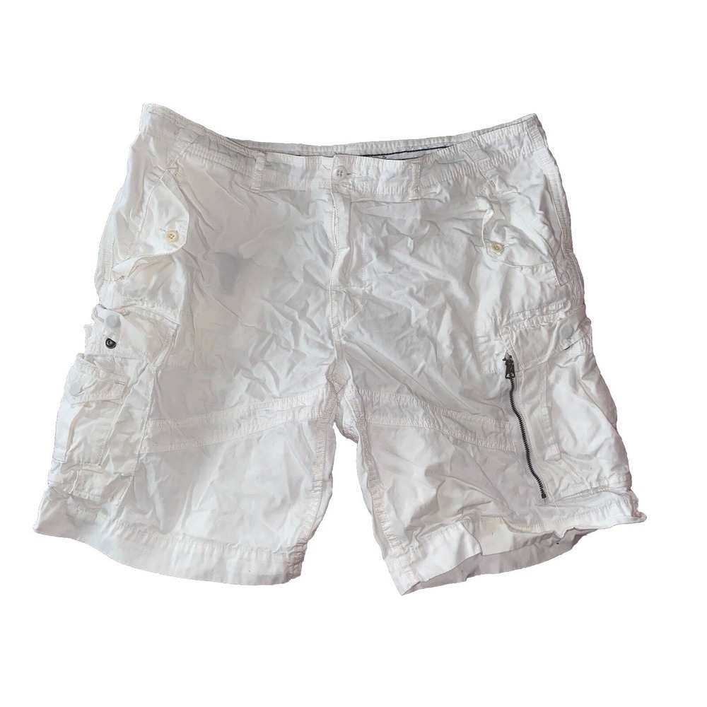 Polo Ralph Lauren Cargo Shorts Mens 38 Military RL 067 White Surplus Fit J-4883A